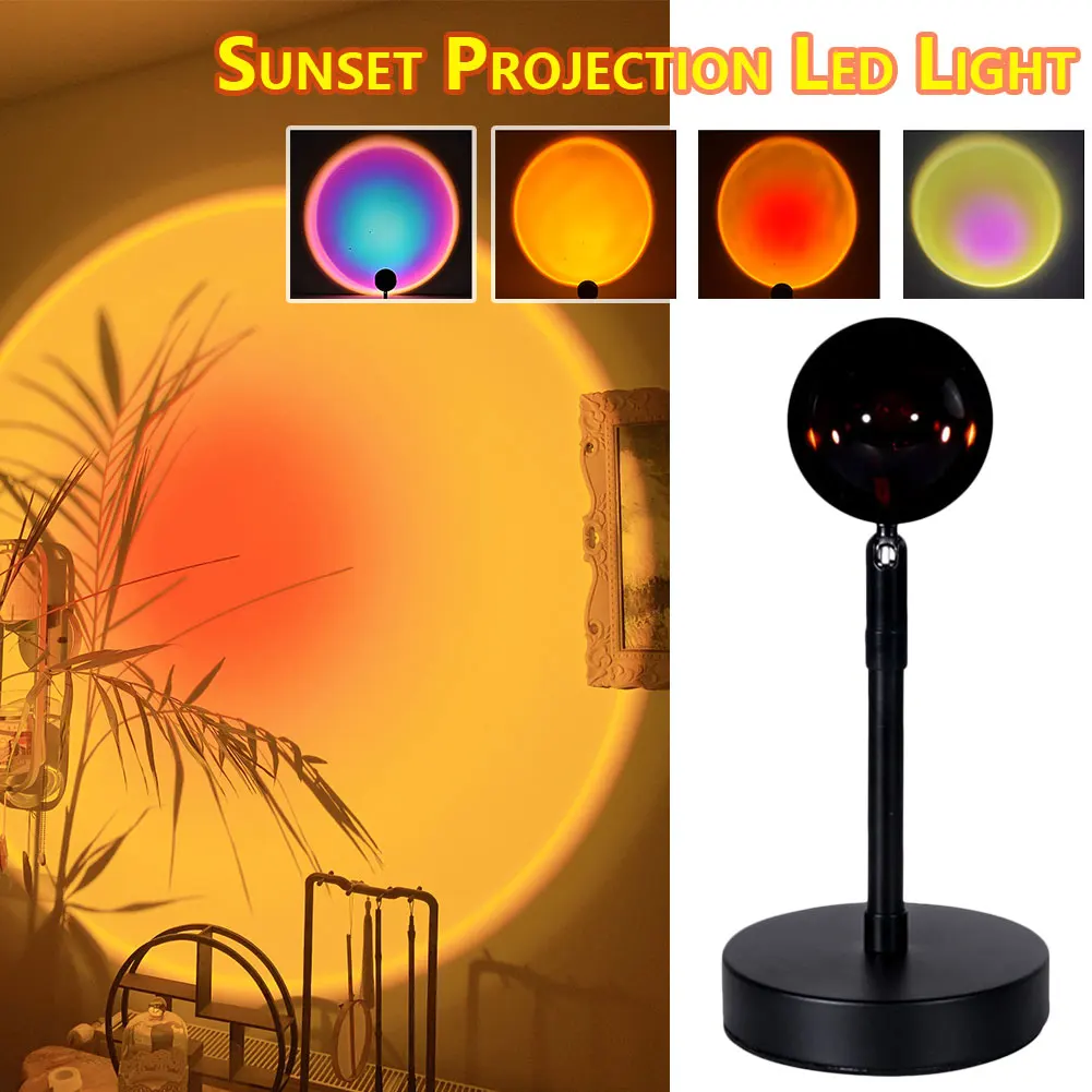 

Sunset Projection Night Lights Live Broadcast Background Like Galaxy Projector Atmosphere Rainbow Lamp Decoration For Bedroom