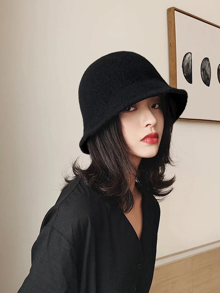 

Upgraded version ~ Baijo Daily network Hong models fisherman cap retro Korean tide wool raasant hat female autumn winter