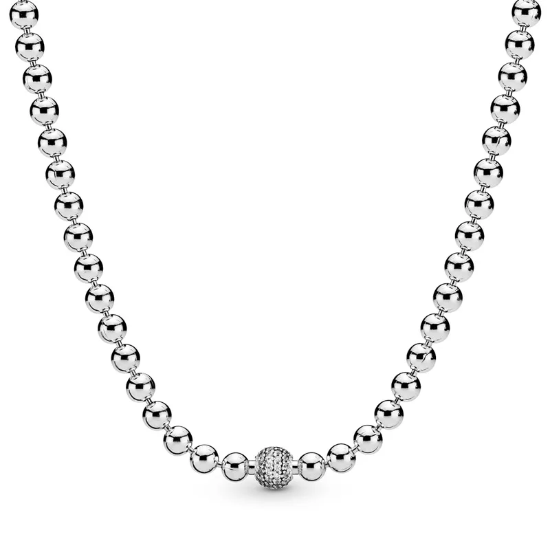

Original Chunky Infinity Knot Beads Sliding Me Link Snake Chain Necklace For Fashion 925 Sterling Silver Bead Charm DIY Jewelry