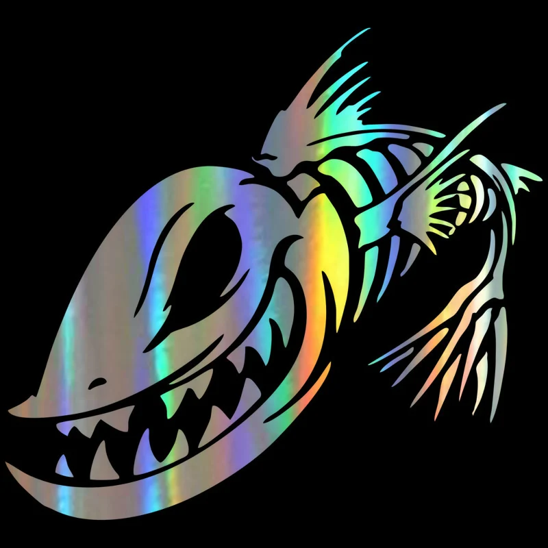 

Hot Reflective Car Stickers Fish Skeleton Monster Funny Decals for Motorcycle Car Decorative KK15*14cm Vinyl