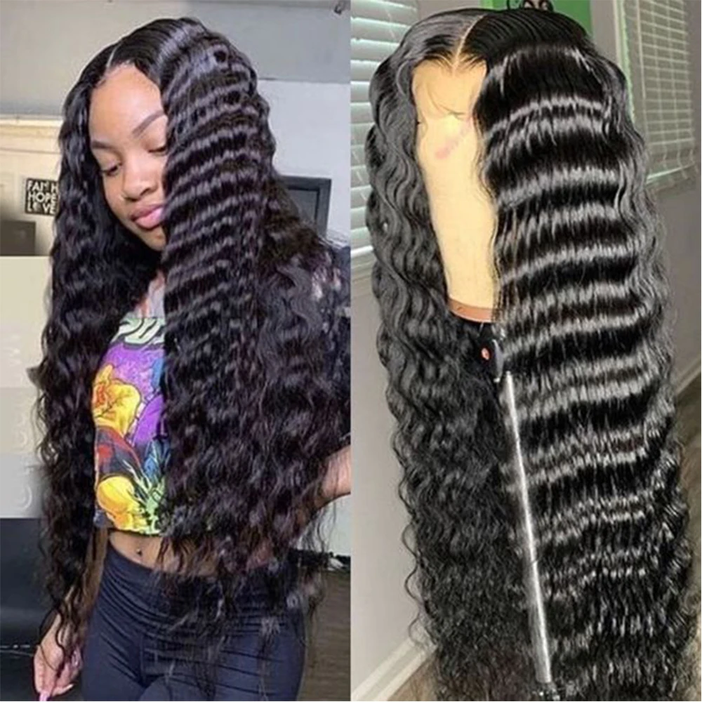 

Loose Deep Wave Frontal Wig Lace Front Human Hair Wigs For Black Women Pre Plucked Wet and Wavy HD Transparent Lace Closure Wig