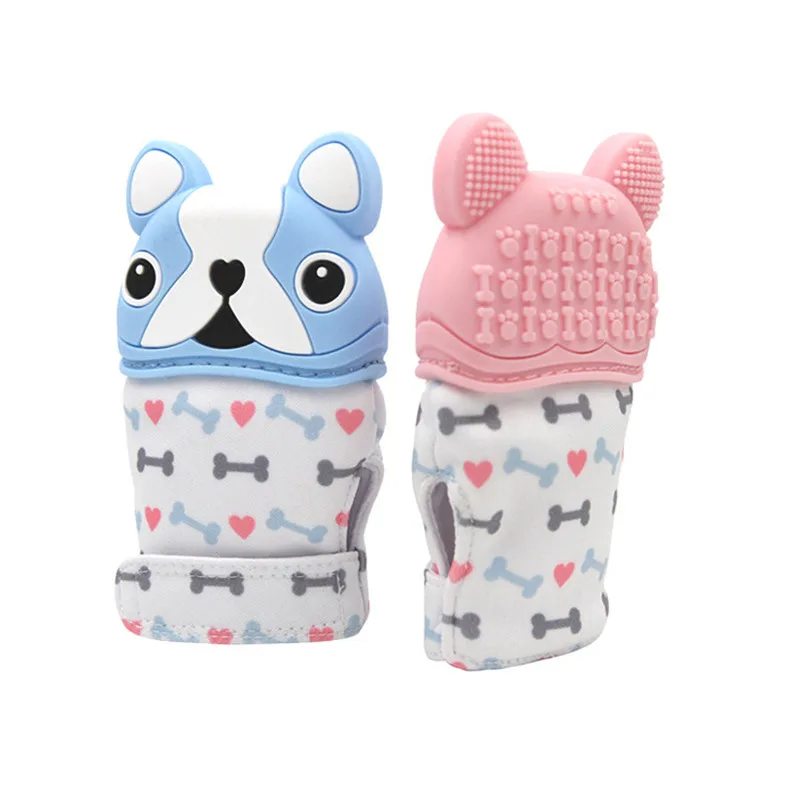 Перчатки для прорезывания зубов в виде мультяшной собаки детские перчатки