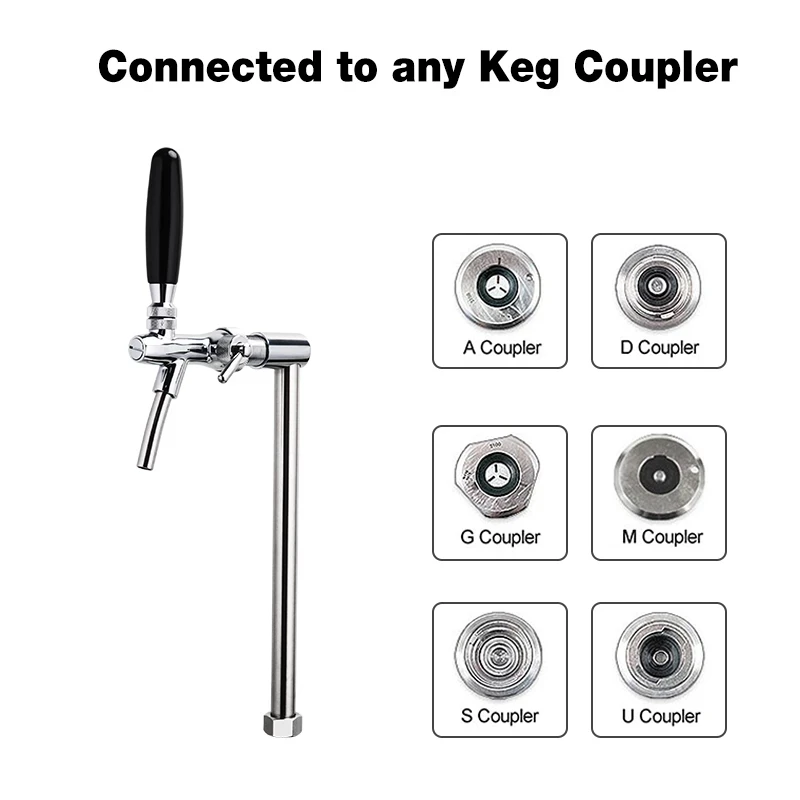 Simple Beer Column Dispenser Homebrew Tap Faucet Extension Pole G5/8'' Thread Draft Dispensering Tower Party Use | Дом и сад