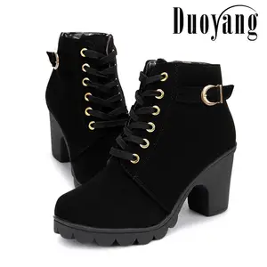 Женские ботинки на шнуровке, Винтажные ботинки на толстом каблуке, до щиколотки, на платформе, весна-осень-зима 2022