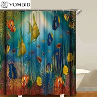 3d printing shower curtain bathroom waterproof curtains kinds of colorful fish photo polyester cloth home bath decor with hooks