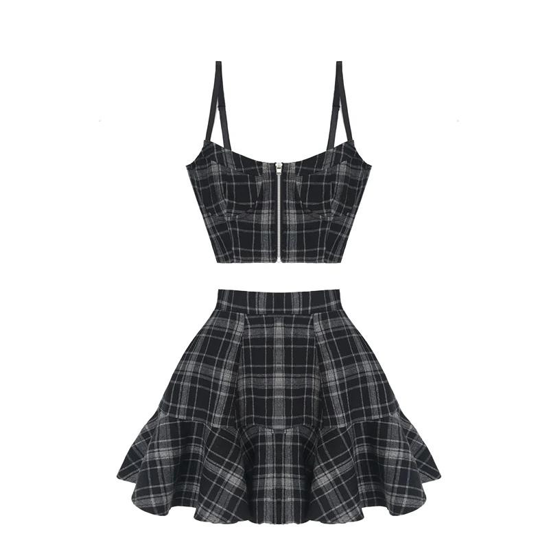 

Gothic girl Summer Harajuku Women Fashion Skirts Cute Black Pleated Skirt Punk High Waist Female Short Skirt Suit