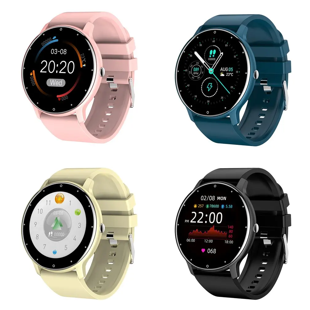 

2021 New Mannen Full Touch Screen Sport Fitness Horloge IP67 Waterdichte Bluetooth Voor Android Ios Smartwatch Mannen +Box