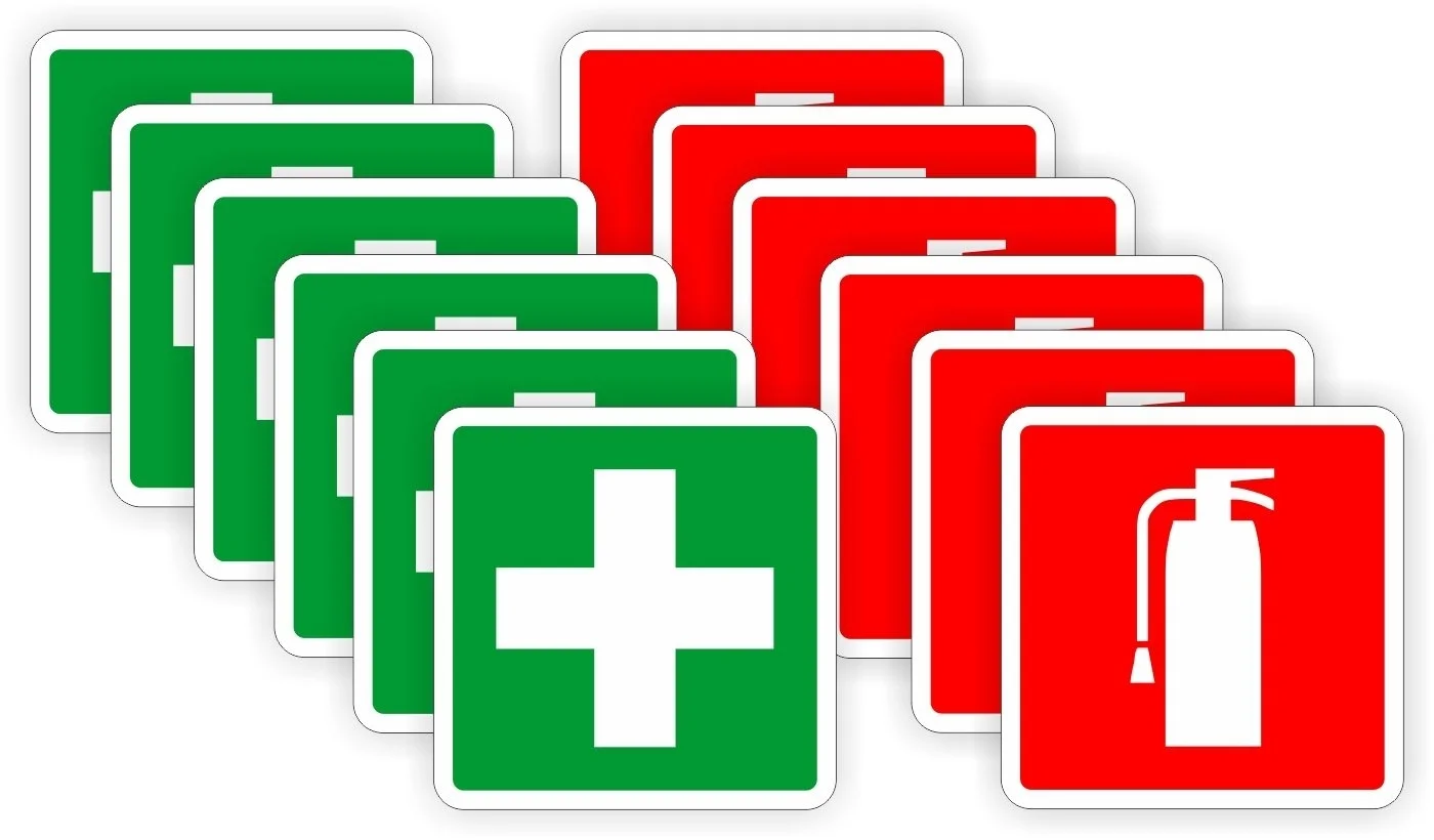 Огнетушитель аптечка всепогодные виниловые наклейки | Наклейки RV Camper ATV UTV