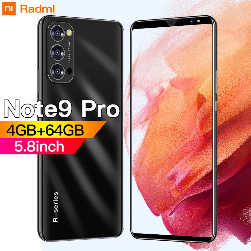 Radml Note9 pro Смартфон Android 5 8 дюймов 4G 5G 8MP + 13MP 4 Гб 64 мобильные телефоны открытые Celulares