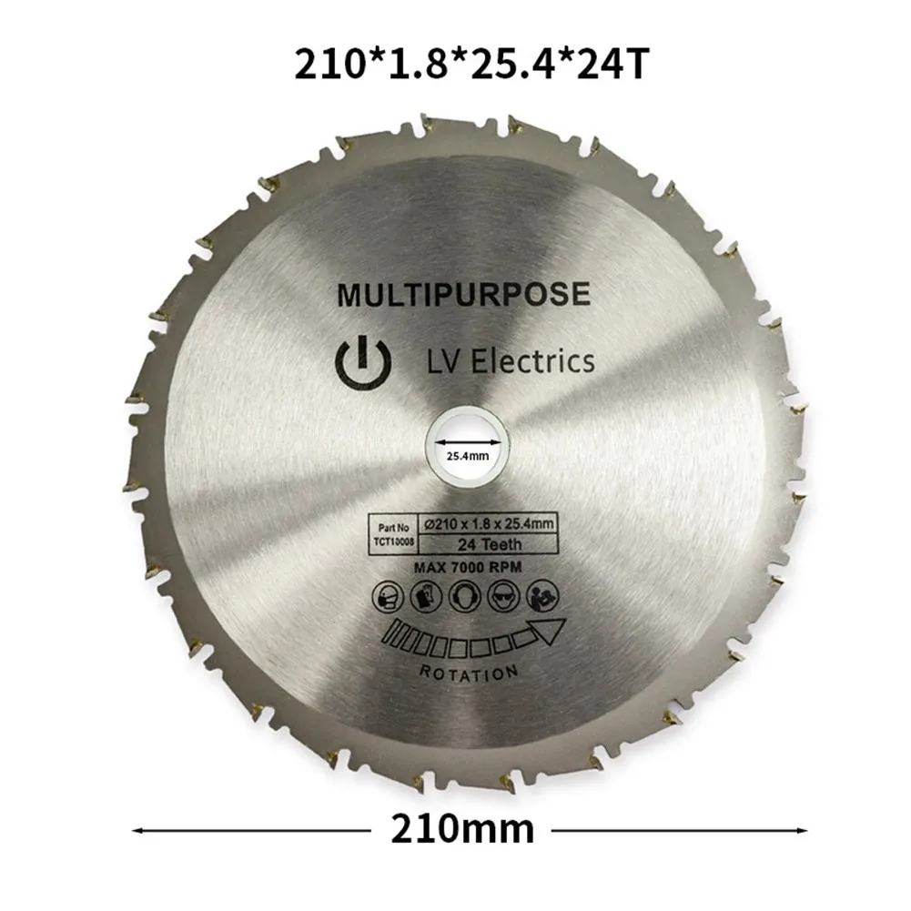 

24T TCT Saw Blade For Wood Saw Blade General Hard And Soft Multifunctional Circular Wood Saw Blades 210*25.4*1.8mm
