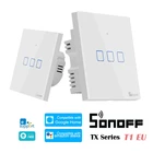 Умный выключатель SONOFF TX T1, ЕС, Wi-Fi, сенсорный экран, 433 МГц, радиочастотный голосовой переключатель, дистанционное управление через приложение, работает с Google Home, тип Alexa 86