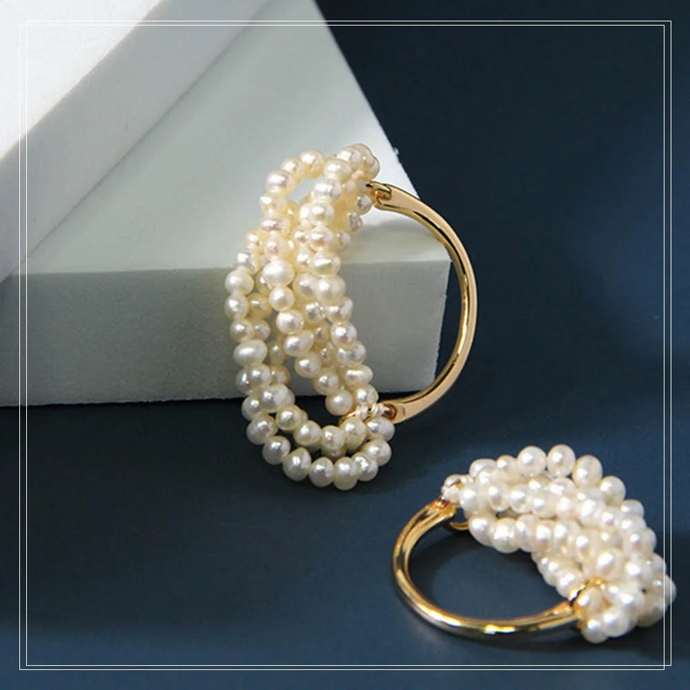 

S925 pure silver plated 14K natural freshwater pearl ring The temperament is simple and versatile Lady ring Free shipping love