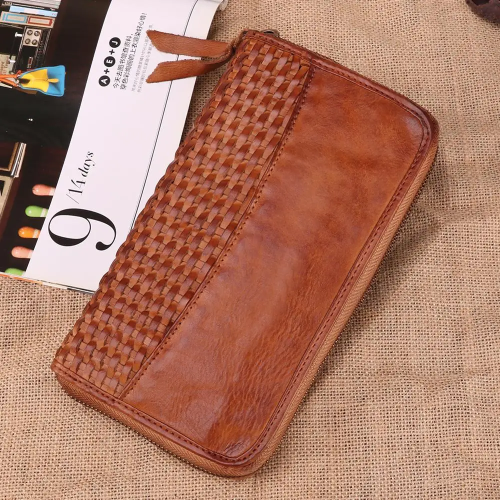 Мужской кошелек из натуральной кожи в стиле ретро мужской изысканная ручная