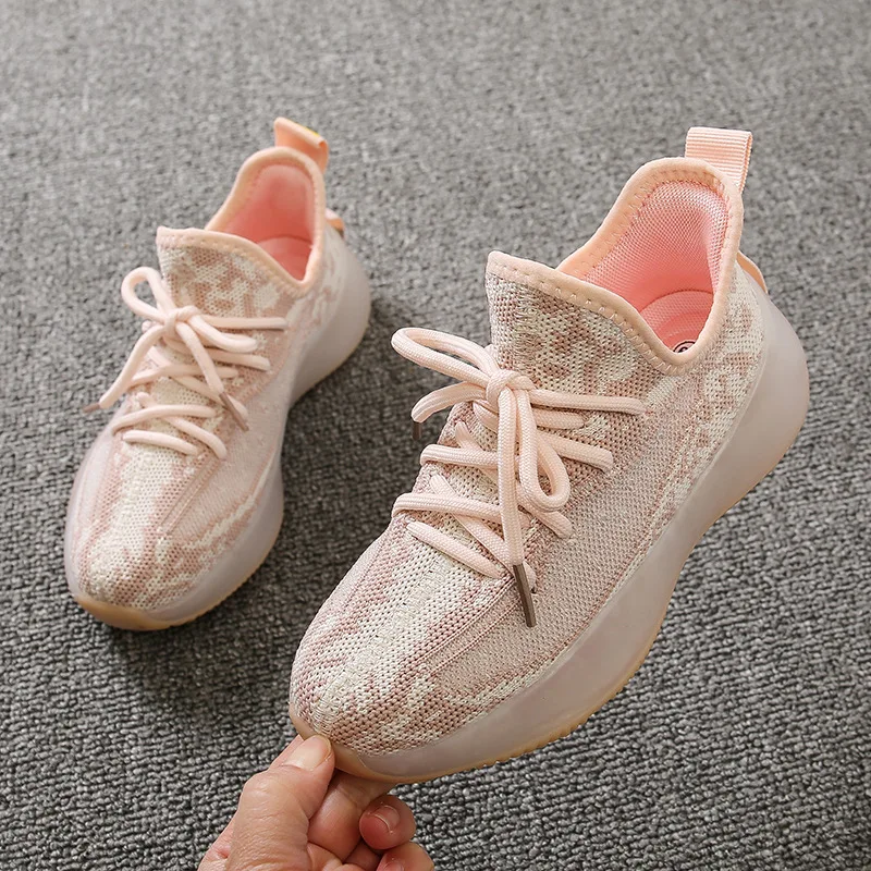 B &amp G Flyknit/детская обувь Сетчатая дышащая детская для девочек Мягкие кроссовки