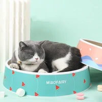 round cartoon pattern cat scratching board cat grinding claw toy corrugated paper cat nest pet supplies