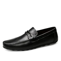 black brown casual business dress shoes mens loafers leather fashion male designer boats shoes handmade mens footwear
