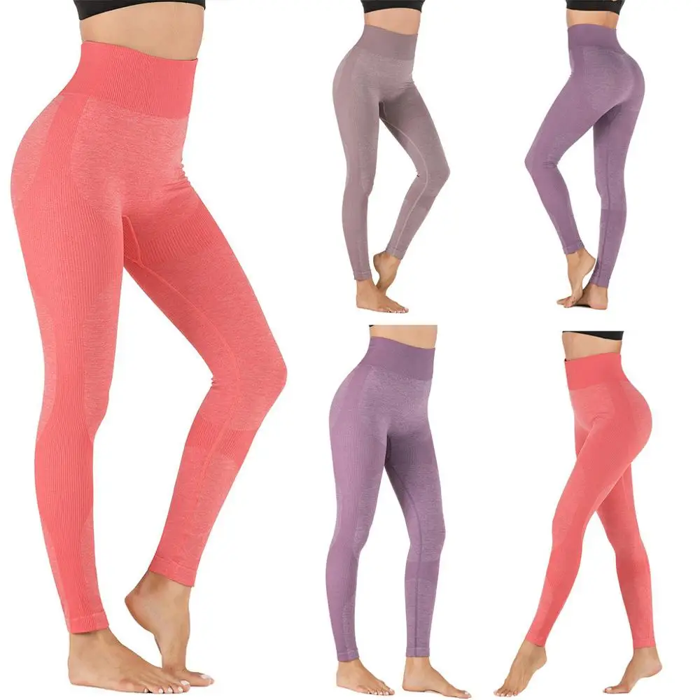 2019 спортивные бесшовные леггинсы с высокой талией женские штаны для фитнеса и