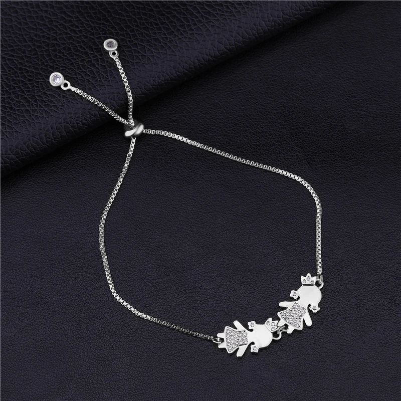 White Gold Juya Прямая поставка, женские браслеты, золото/серебро, браслеты с подвесками для женщин, ручная работа, Mama Boy, браслеты для девочек, ювелирные изделия для дружбы - Окраска металла: White Gold