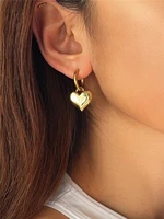 kshmir vintage heart earrings metalstainless steel hoop splice copperheart earrings women simple earrings fashion jewelrygifts