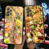 delicacy egg fried rice phone case hull for samsung galaxy a70 a50 a51 a71 a52 a40 a30 a31 a90 a20e 5g a20s black shell art cell