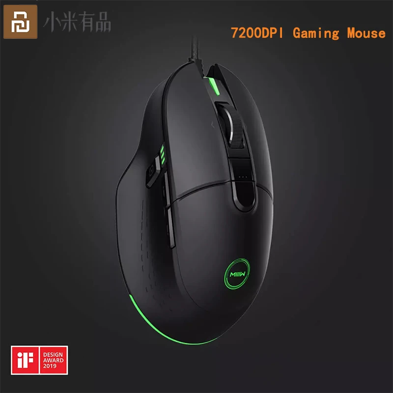 

Xiaomi Youpin MIIIW 700G RGB Colorful light effect 1000HZ Speed Wired Gaming Mouse 10 Buttons 7200DPI Ergonomic Gamer PC Mouse