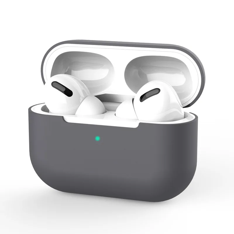 Airpods Pro Чехол для наушников силиконовый защитный чехол Аксессуары для Apple Airpods Pro беспроводные Bluetooth наушники - Цвет: Dark gray