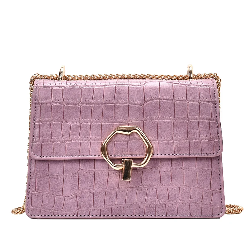 

Stone pattern Square Crossbody bag 2020 Fashion New High-quality Leather Women's Designer Handbag Chain Shoulder Messenger Bag