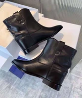 paris crisi wedge black ankle boots genuine leather shoes