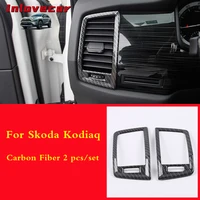 for skoda kodiaq 2017 2019 left right air outlet cover interior mouldings car styling trim carbon fiber car styling accessories