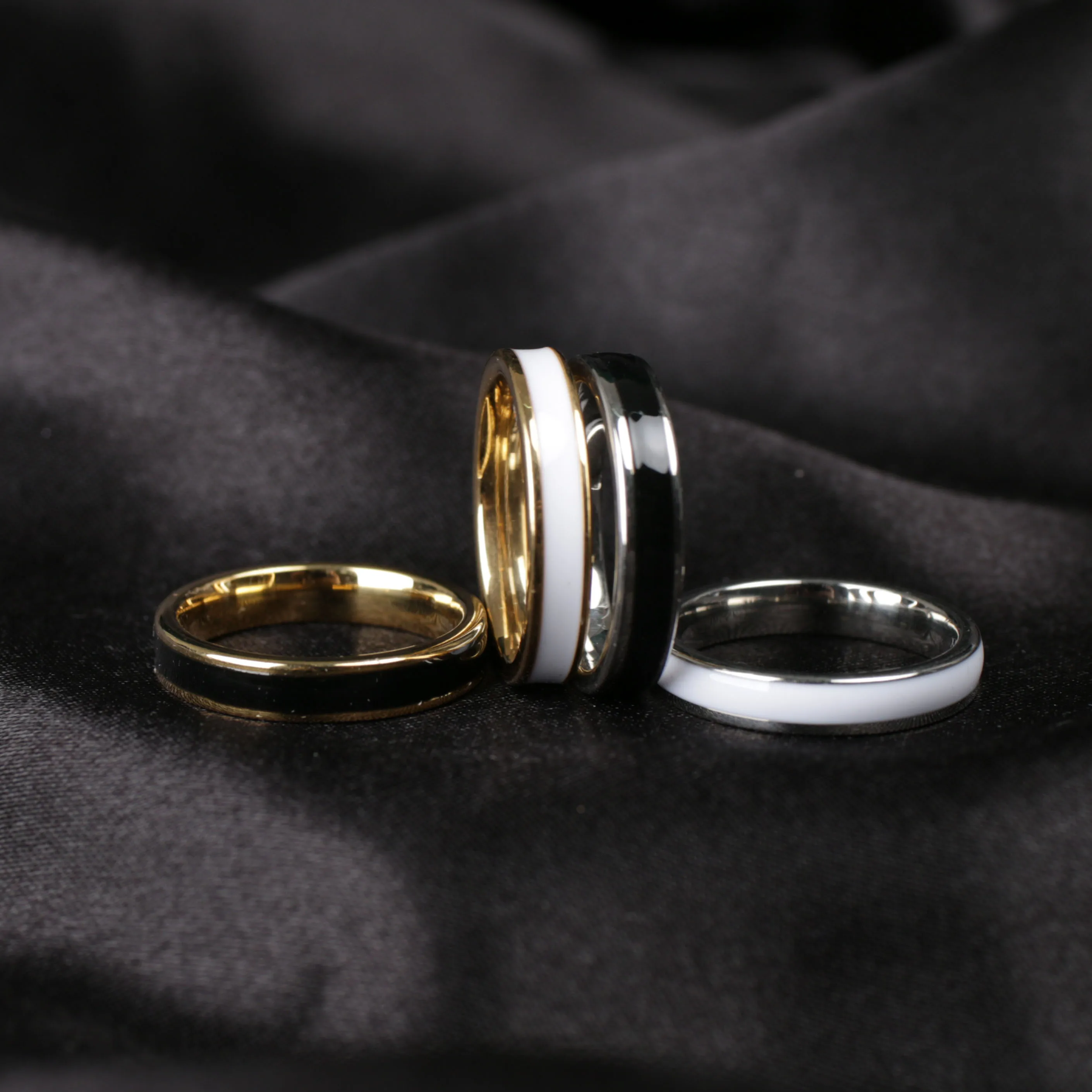 Fengnee 316L из нержавеющей стали кольца для мужчин и женщин классическая картина