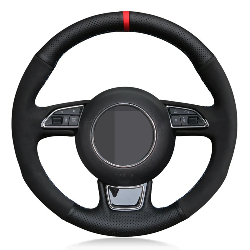 

Car Steering Wheel Cover Black Genuine Leather For Audi A1 8X A3 8V Sportback A4 B8 Avant A5 8T A6 C7 A7 G8 A8 D4 Q3 8U Q5 8R