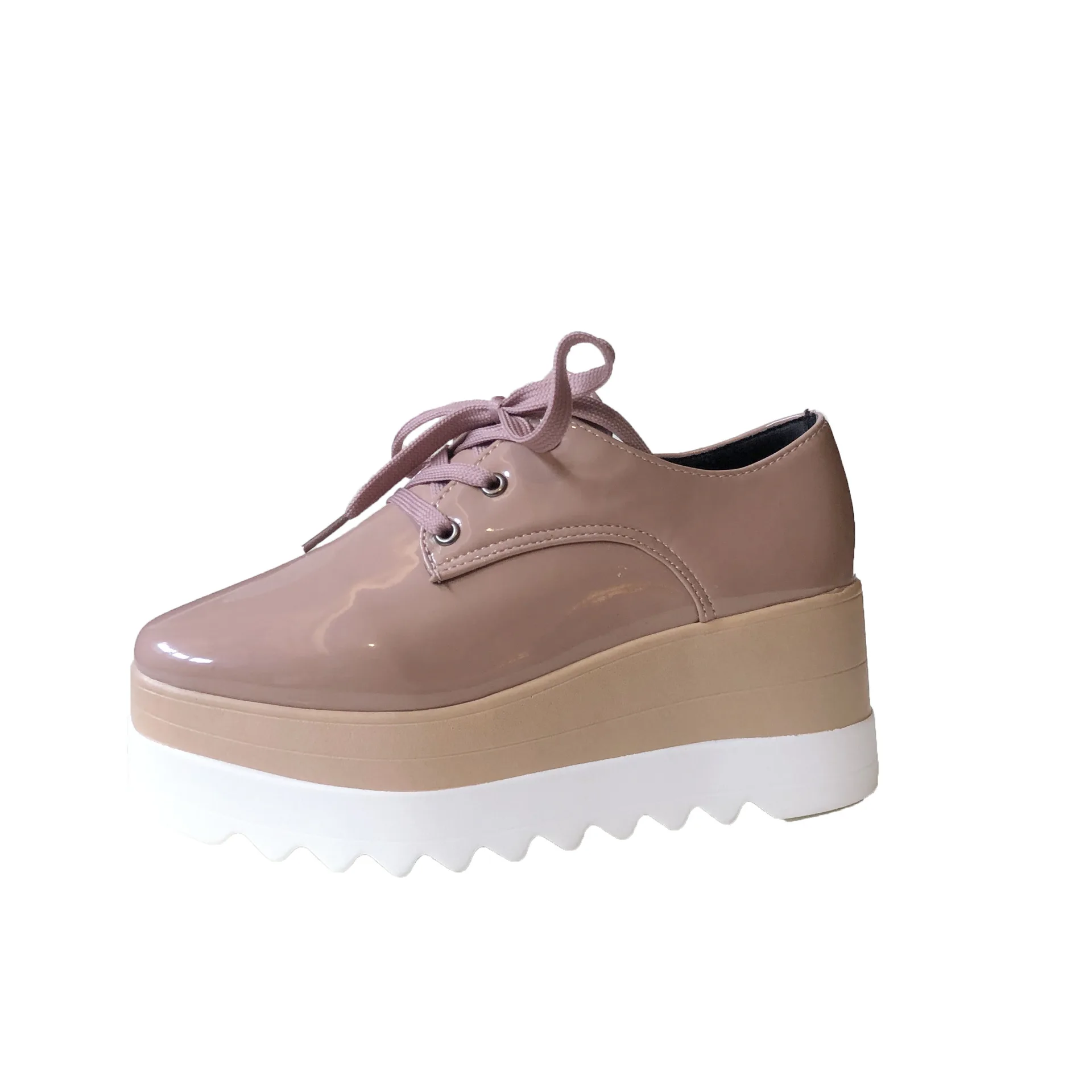 

Women High Platform Shoes Wedges Casual Shoes 7CM Heels Waterproof Leather Shoes Thick Sole Trainers Women Casual Shoes