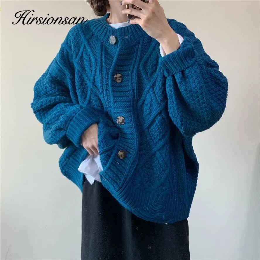

Hirsionsan элегантный кашемировый вязаный свитер для женщин 2020 Зимний Новый Винтажный корейский мягкий кардиган Женская Повседневная Верхняя о...
