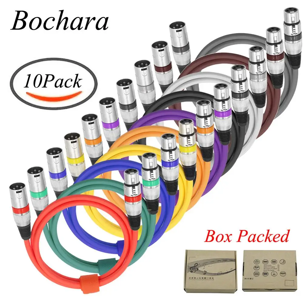 Кабель Bochara 3Pin XLR с разъемом Папа мама кабель M/F аудиокабель из фольги + Плетеный