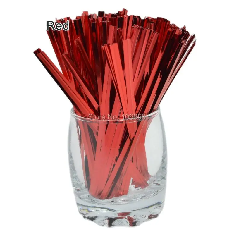 

800 шт. 6/8/10/12/15 см красные крученые Галстуки для виолончели, пакет для конфет, упаковка для выпечки, лигация, леденец, десерт, крученые Галстуки