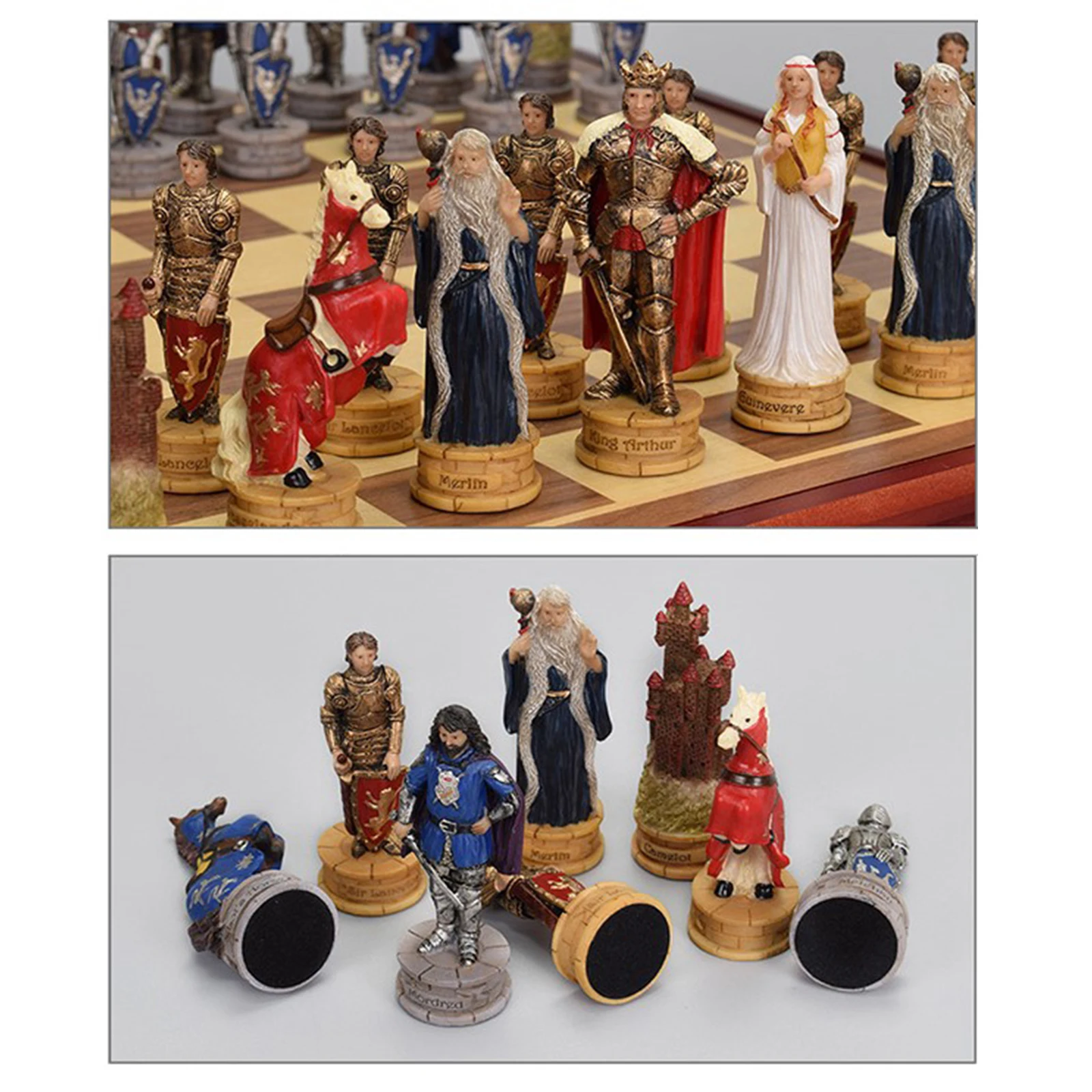 

MEDIEVAL TIMES KING ARTHUR THE LEGEND OF CAMELOT CHESS MEN SET - 44CM BOARD