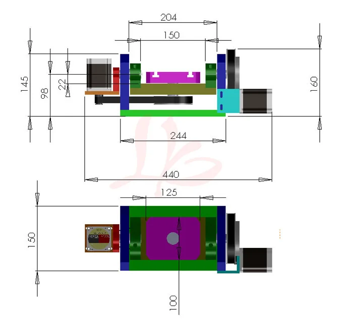 

A aixs B axis rotation axis with table 5axis cnc chuck Center height 98MM