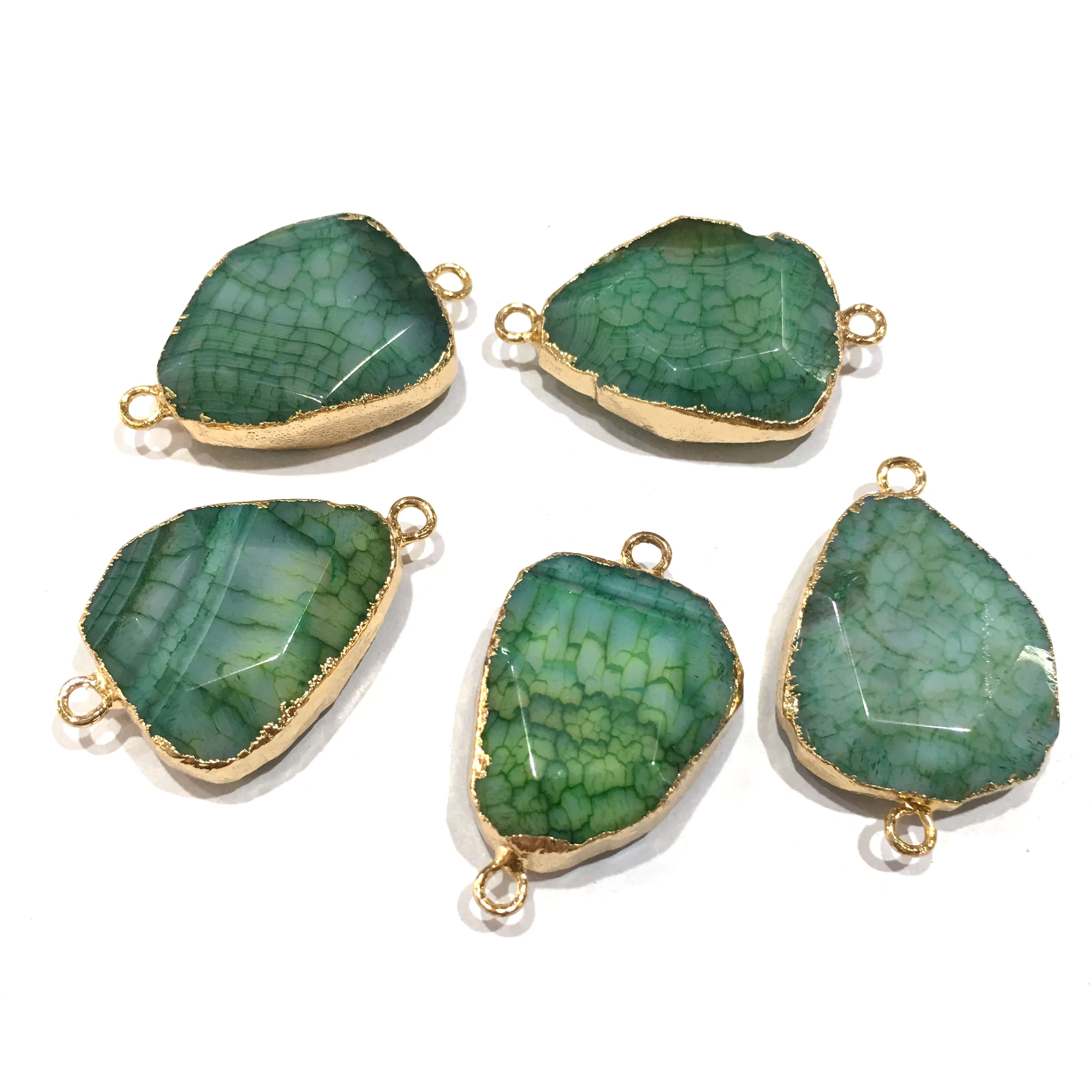

Amorphous Faceted Dragon Agate Connector-26x45mm Charm Connector for Jewelry Making Bracelet Accessories Craft DIY handmade