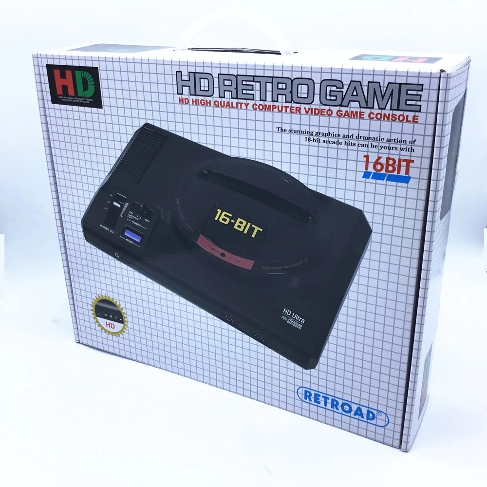 2020 New Version 16Bit MD Genesis TV Game Console HD RCA Display Wireless Gamepads 170 Sega Classic Games 112/126 in 1 games | Электроника