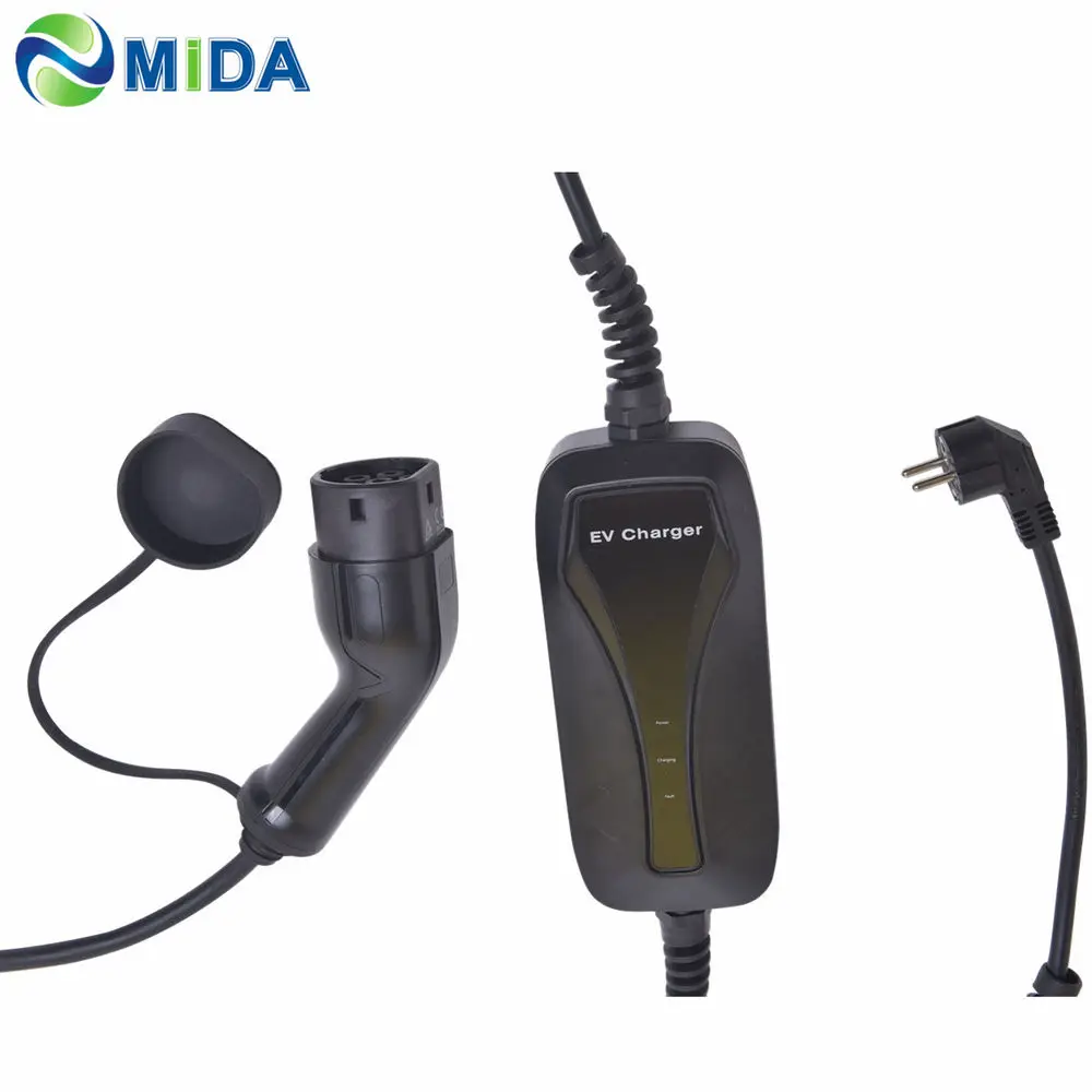 Кабель зарядного устройства уровня 2 для электромобилей 16 А 5 м тип разъем ЕС