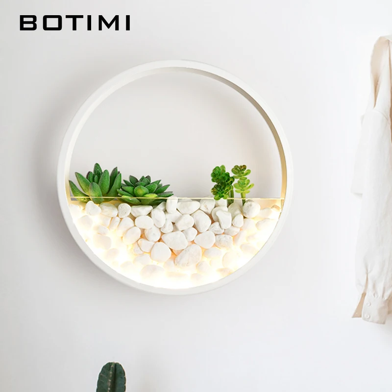 BOTIMI современный 220 В светодиодный настенный светильник для гостиной, декоративный металлический настенный светильник, белые прикроватные лампы, круглые настенные светильники для комнат