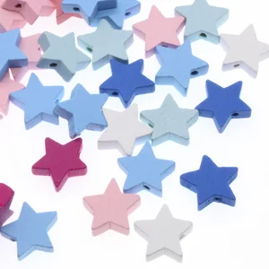 CHONGAI 20 шт. смешанные звезды из натурального дерева плоская форма круглые деревянные разделительные бусины для ювелирных изделий DIY ремесла ожерелья