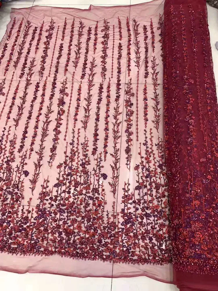 Высококачественная новая вышивка бисером Африканское кружево блестками