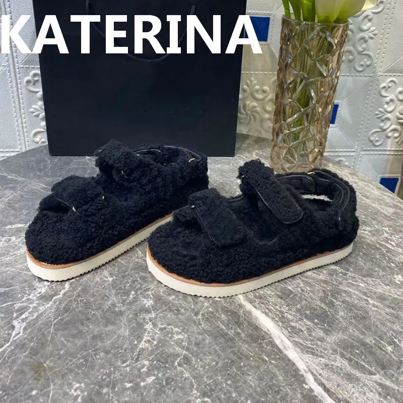 

Женские босоножки на липучке, с круглым носком, на плоской подошве