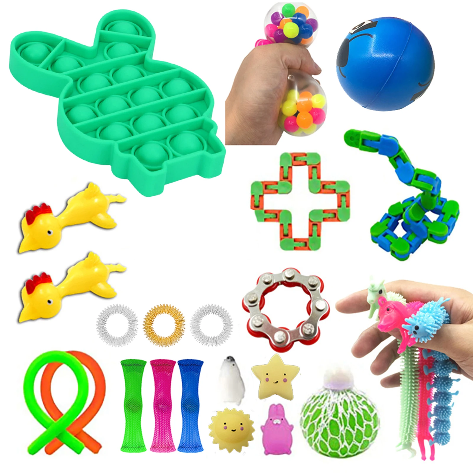 

24pcs Sensory Toys Marble Ball Autism ADHD Anxiety Therapy Toys Sensory Fidget Toys Set EDC Stress Relief Hand Fidget Toys