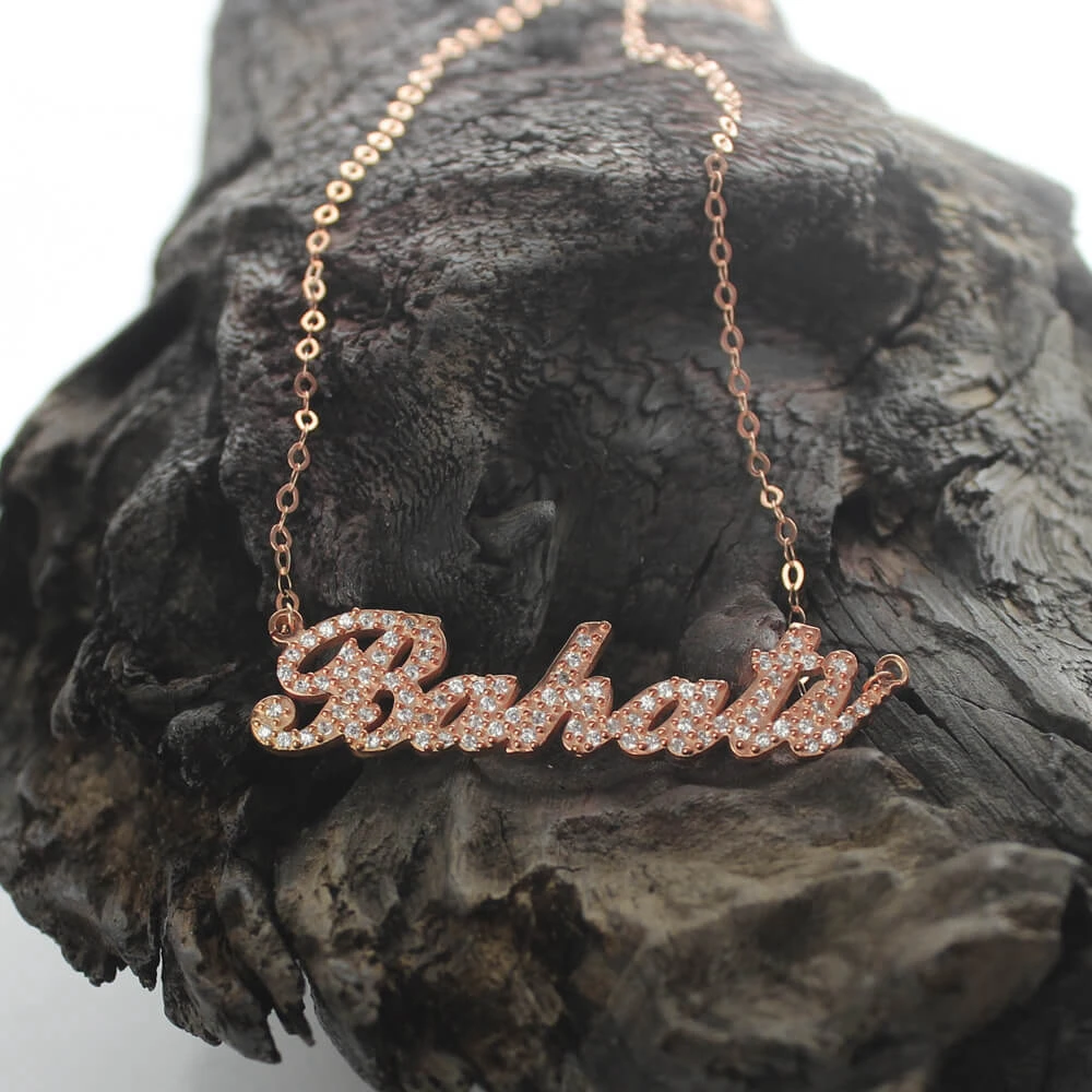 

Uonney Wholesale Jewelry Manufacture Full Birthstones Carrie Name Necklace Nameplate For Women Valentines Jewelry Gift