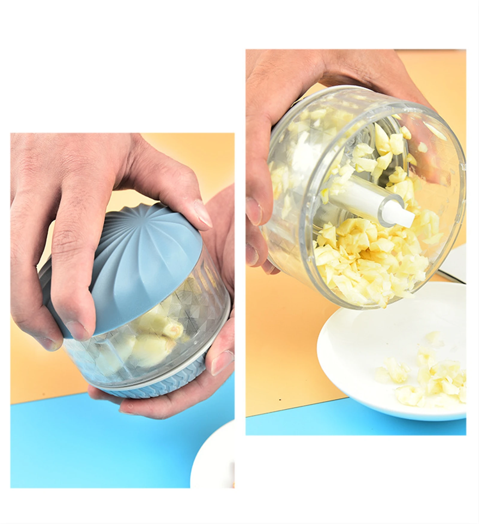 

Blue Color Manual Garlic Peeler For Home Mini Garlic Grinder Vegetable Cutter Kitchen Tools Accessories