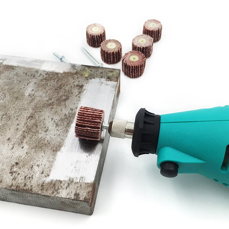 

5pcs Abrasive Block Hundred Impeller Grinding Head Sandpaper Polishing Grinding Wheel 3mm Handle Electric Grinder Accessories