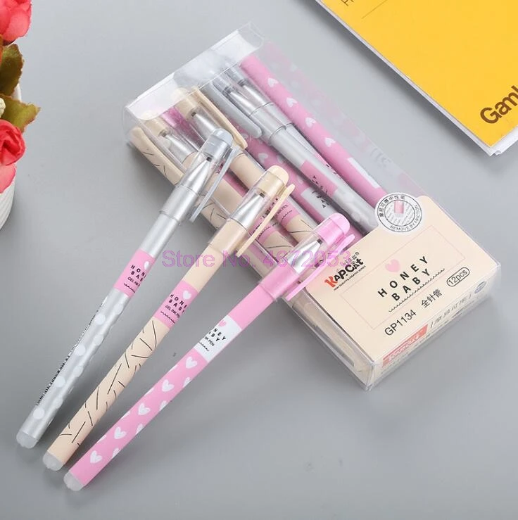 Канцелярские принадлежности 960 шт./лот милая гелевая ручка в горошек с сердечками