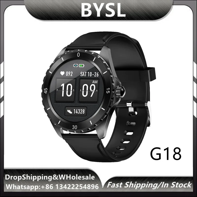 

Умные часы 2020 G18, полностью сенсорный экран, Bluetooth Смарт-часы, измерение кровяного давления, пульсометр, браслет для IOS Android PK P8